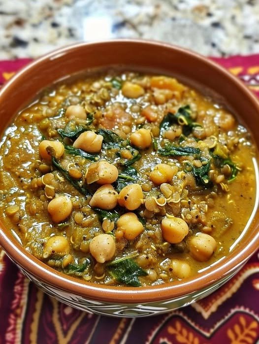 chickpea lentil quinoa spinach stew