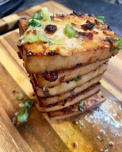 miso garlic baked tofu