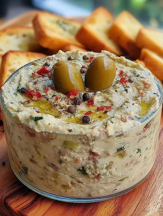 vegan green olive dip