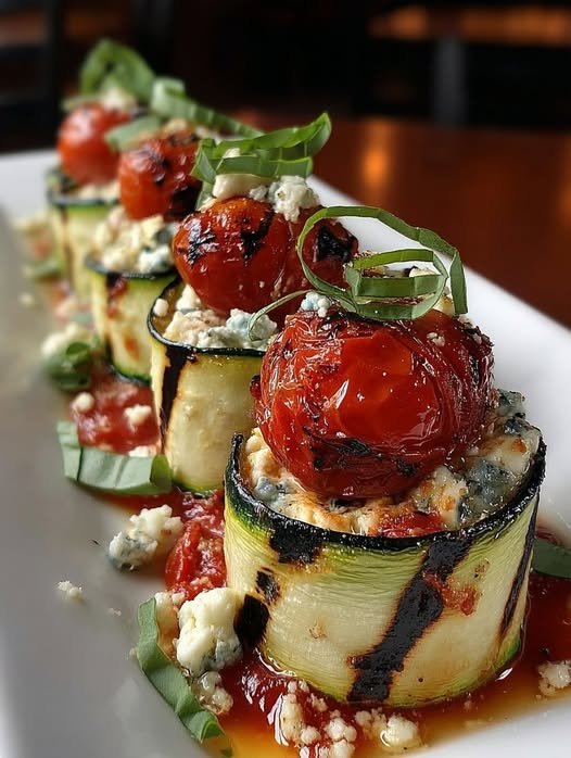 vegan grilled zucchini rollups